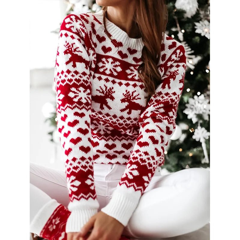 Winter Women's Christmas Sweater Long Sleeve - American Thistle Winter Women's Christmas Sweater Long Sleeve
