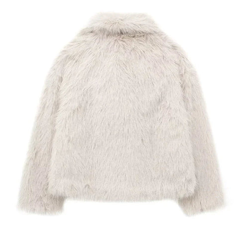 Woman's Autumn Winter Faux Fur Coat Plush Fluffy Women's Jacket New in Outerwears White Red Gray Black Wool Blends Coats - American Thistle Woman's Autumn Winter Faux Fur Coat Plush Fluffy Women's Jacket New in Outerwears White Red Gray Black Wool Blends Coats