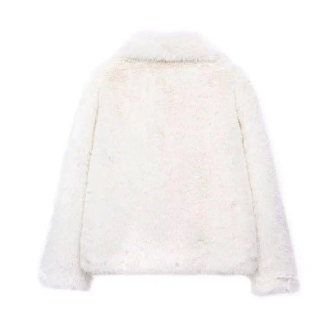Woman's Autumn Winter Faux Fur Coat Plush Fluffy Women's Jacket New in Outerwears White Red Gray Black Wool Blends Coats - American Thistle Woman's Autumn Winter Faux Fur Coat Plush Fluffy Women's Jacket New in Outerwears White Red Gray Black Wool Blends Coats