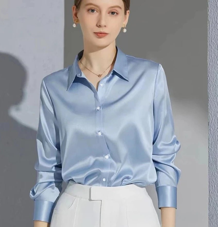 Woman's Elegant Silk Blouse - American Thistle Woman's Elegant Silk Blouse