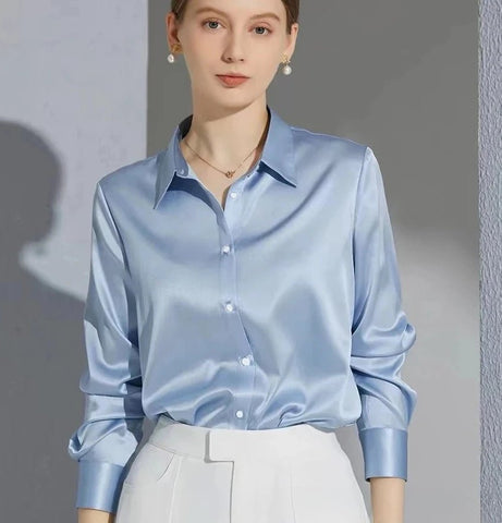 Woman's Elegant Silk Blouse - American Thistle Woman's Elegant Silk Blouse