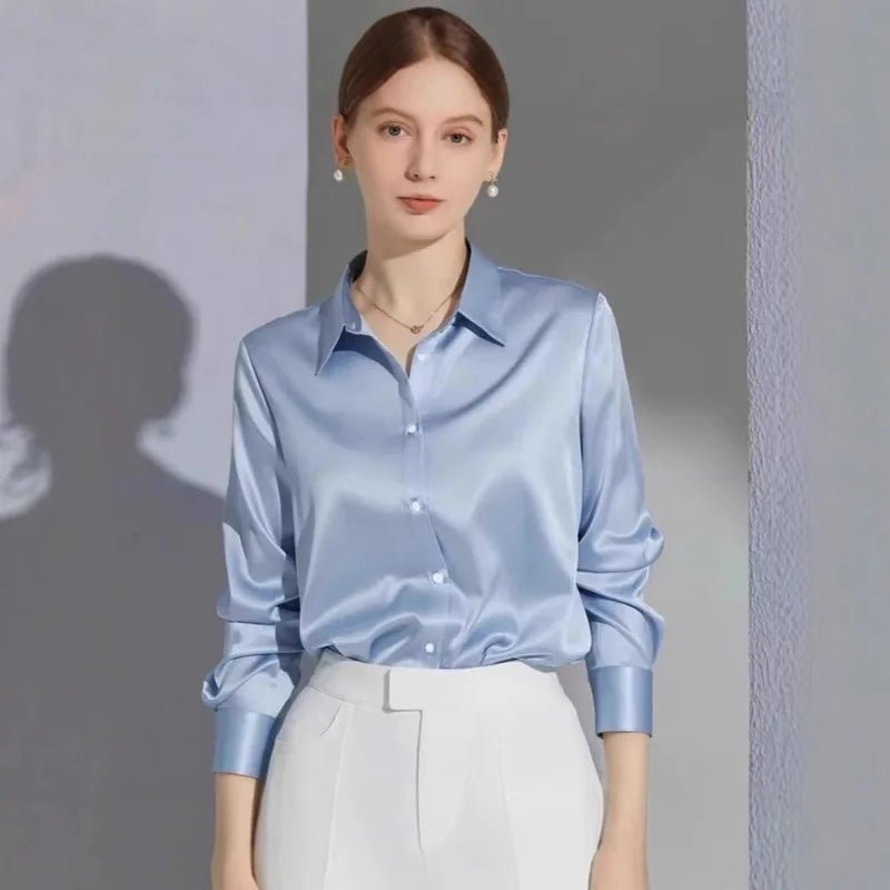 Woman's Elegant Silk Blouse - American Thistle Woman's Elegant Silk Blouse