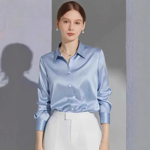 Woman's Elegant Silk Blouse - American Thistle Woman's Elegant Silk Blouse