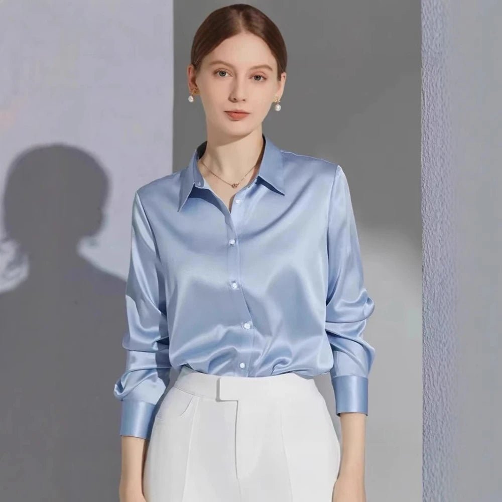 Woman's Elegant Silk Blouse - American Thistle Woman's Elegant Silk Blouse