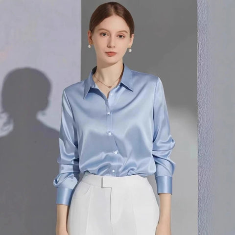 Woman's Elegant Silk Blouse - American Thistle Woman's Elegant Silk Blouse