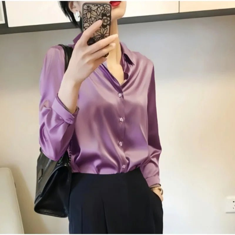 Woman's Elegant Silk Blouse - American Thistle Woman's Elegant Silk Blouse