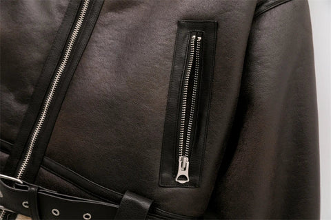 Woman's Thick Warm Faux Shearling Jacket Coat Vintage - American Thistle Woman's Thick Warm Faux Shearling Jacket Coat Vintage