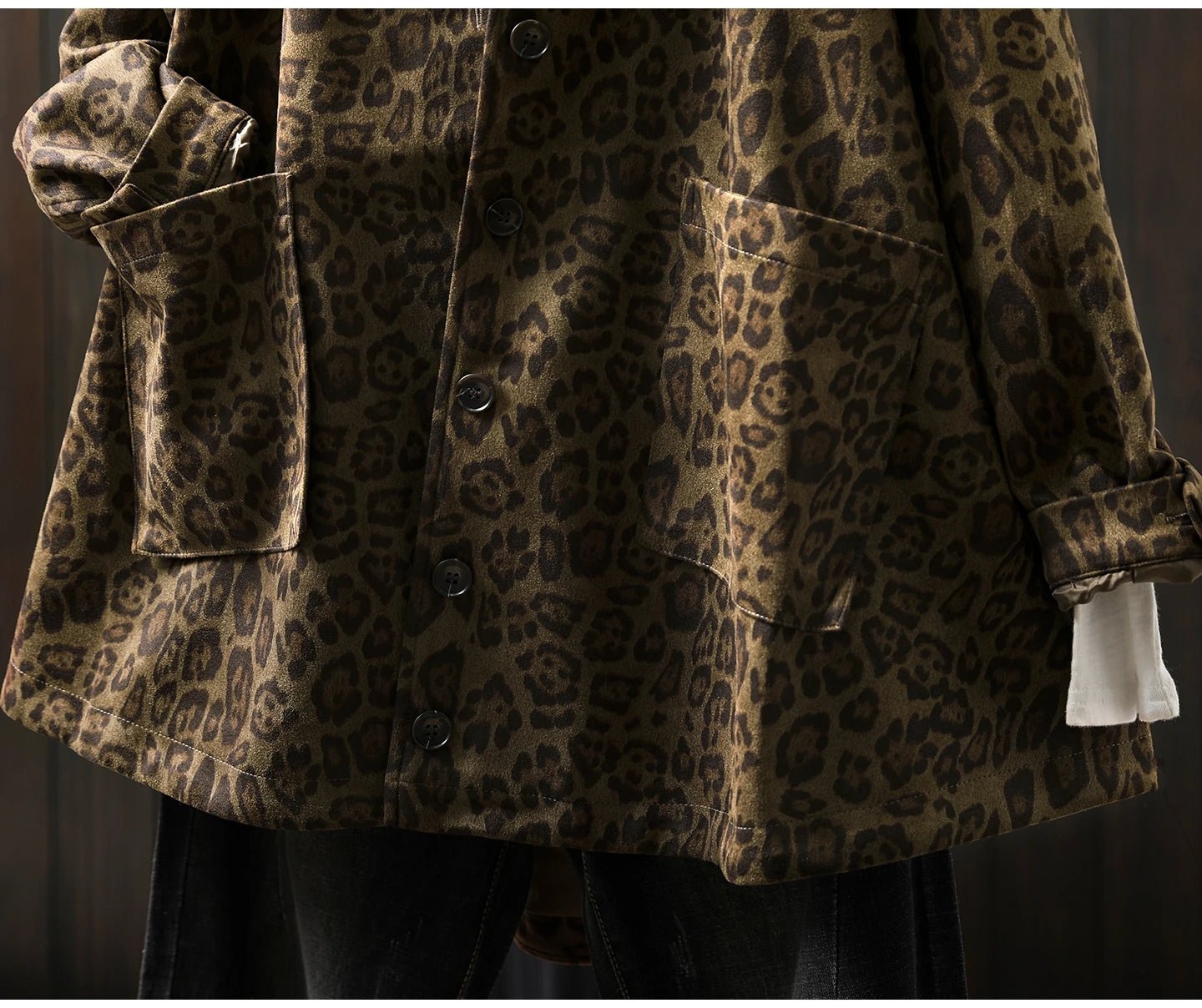 Women Casual Hooded Coats New Arrival Autumn Vintage Style Leopard Print Loose - American Thistle Women Casual Hooded Coats New Arrival Autumn Vintage Style Leopard Print Loose