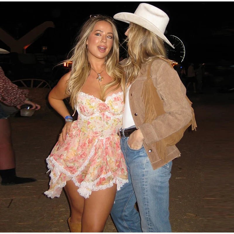 Women Casual Printed Pleated Scarf Collar Mini Dresses Chic Sleeveless Off Shoulder - American Thistle Women Casual Printed Pleated Scarf Collar Mini Dresses Chic Sleeveless Off Shoulder