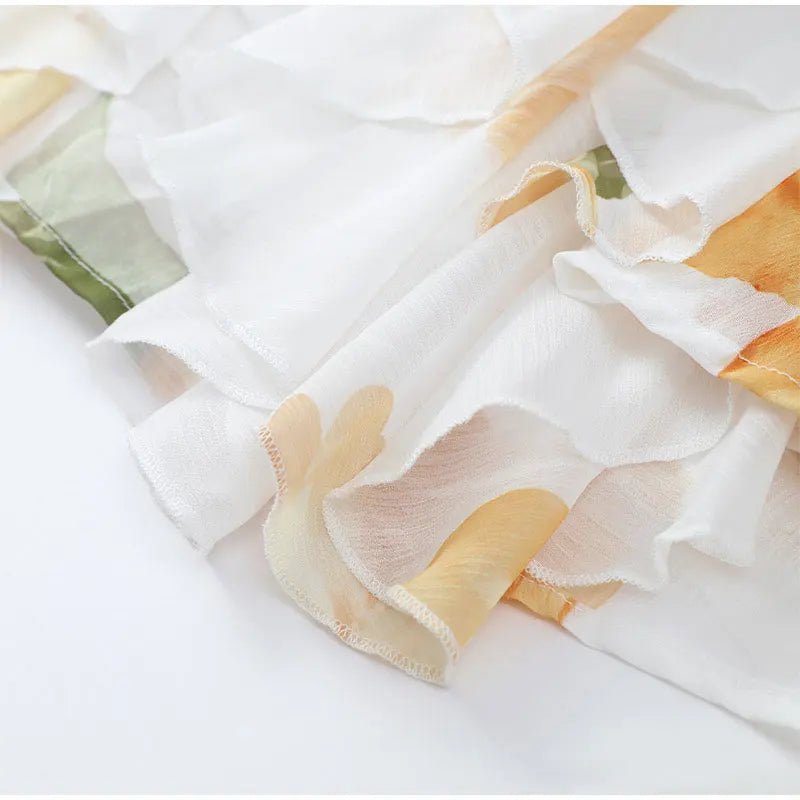 Women Casual Printed Pleated Scarf Collar Mini Dresses Chic Sleeveless Off Shoulder - American Thistle Women Casual Printed Pleated Scarf Collar Mini Dresses Chic Sleeveless Off Shoulder