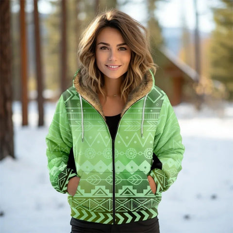 Women Coats Jackets Cardigans Printed Outdoors Geometric Graphics Fleece Winter Warm Casual Streetwear Female Clothing - American ThistleWomen Coats Jackets Cardigans Printed Outdoors Geometric Graphics Fleece Winter Warm Casual Streetwear Female Clothing