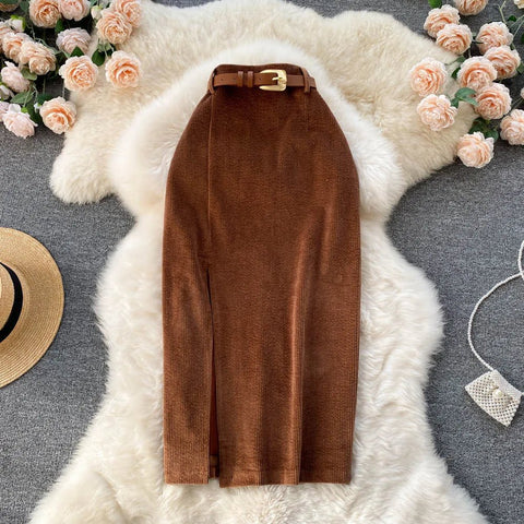 Women Corduroy Long Skirt Corduroy - American Thistle Women Corduroy Long Skirt Corduroy