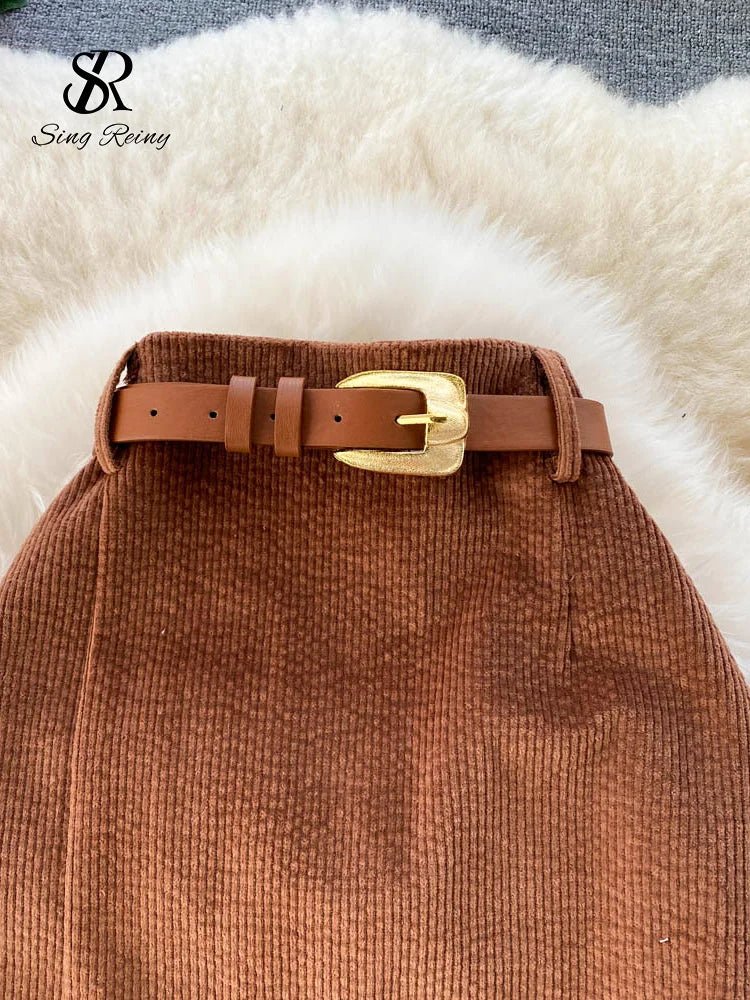 Women Corduroy Long Skirt Corduroy - American Thistle Women Corduroy Long Skirt Corduroy