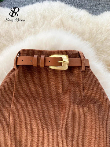 Women Corduroy Long Skirt Corduroy - American Thistle Women Corduroy Long Skirt Corduroy