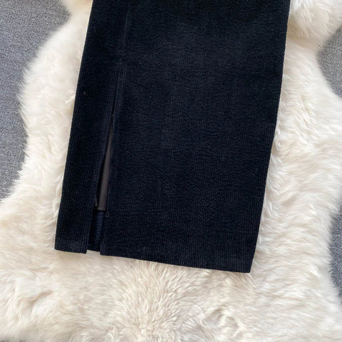 Women Corduroy Long Skirt Corduroy - American Thistle Women Corduroy Long Skirt Corduroy