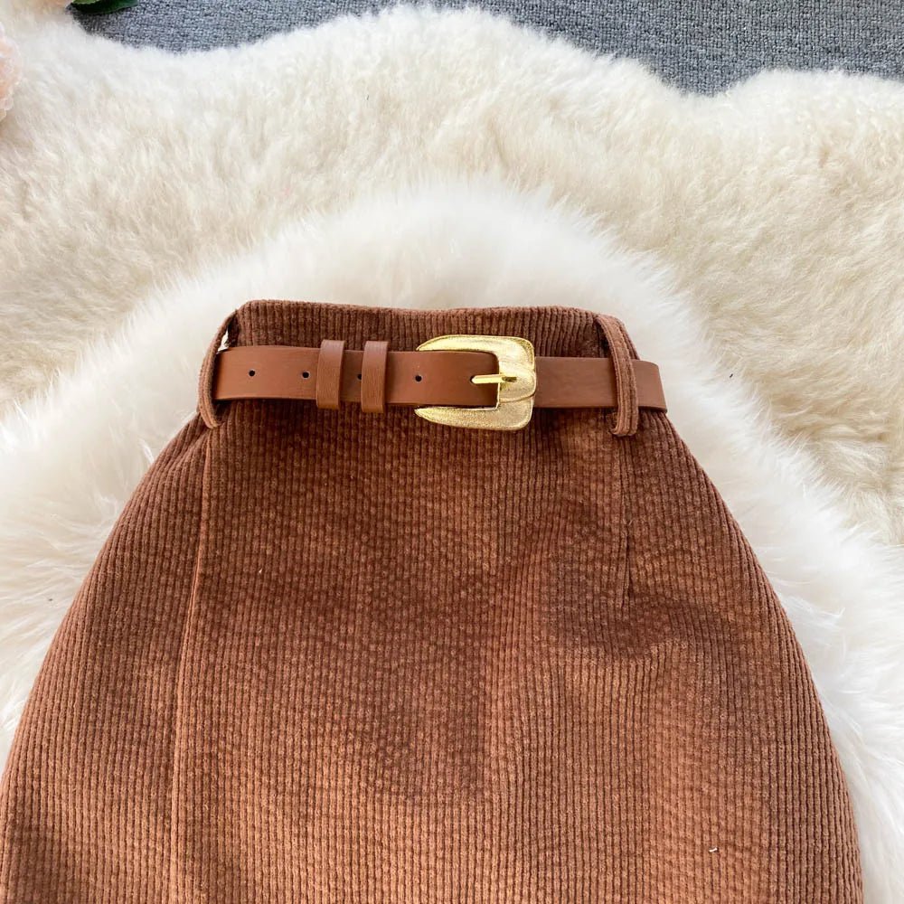 Women Corduroy Long Skirt Corduroy - American Thistle Women Corduroy Long Skirt Corduroy