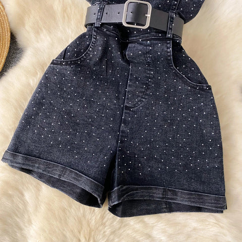 Women Denim one pieces Summer High Waist Slim Sleeveless Strapless Romper - American Thistle Women Denim one pieces Summer High Waist Slim Sleeveless Strapless Romper