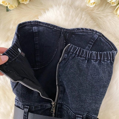 Women Denim one pieces Summer High Waist Slim Sleeveless Strapless Romper - American Thistle Women Denim one pieces Summer High Waist Slim Sleeveless Strapless Romper