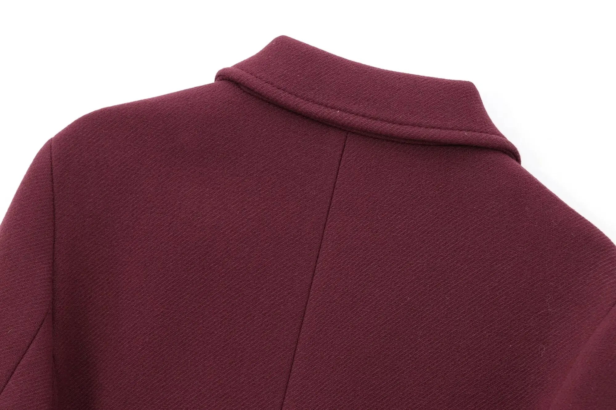 Women Elegant Long Coat Pink Blended Lapel Buttons Lined Winter Coat - American Thistle Women Elegant Long Coat Pink Blended Lapel Buttons Lined Winter Coat