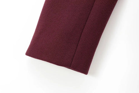 Women Elegant Long Coat Pink Blended Lapel Buttons Lined Winter Coat - American Thistle Women Elegant Long Coat Pink Blended Lapel Buttons Lined Winter Coat