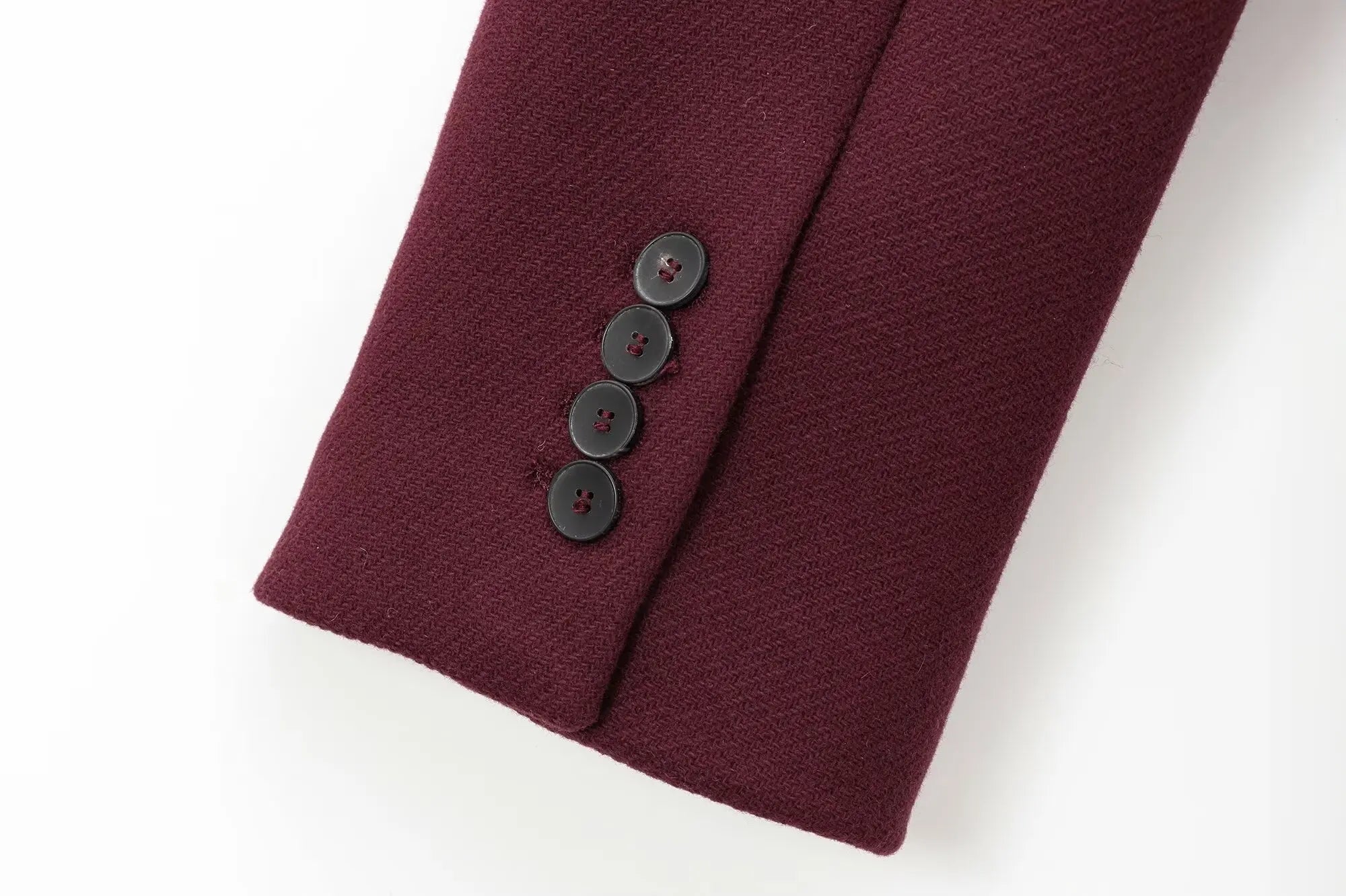 Women Elegant Long Coat Pink Blended Lapel Buttons Lined Winter Coat - American Thistle Women Elegant Long Coat Pink Blended Lapel Buttons Lined Winter Coat