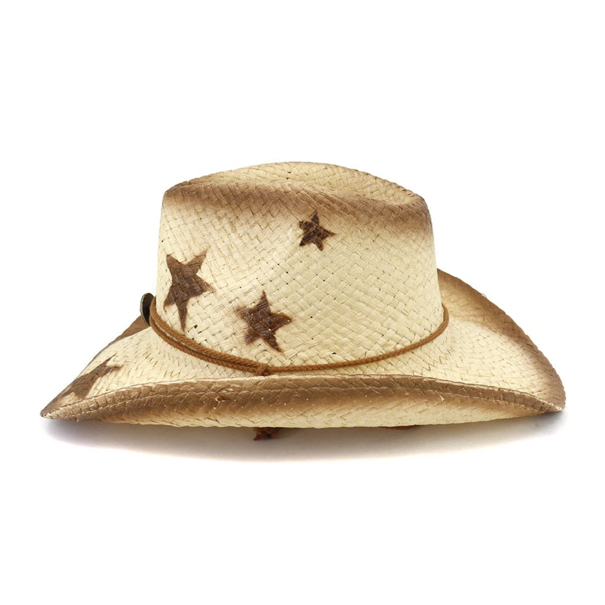 Women Five - Pointed Star Western Cowboy Straw Hat Summer Outdoor - American ThistleWomen Five - Pointed Star Western Cowboy Straw Hat Summer Outdoor