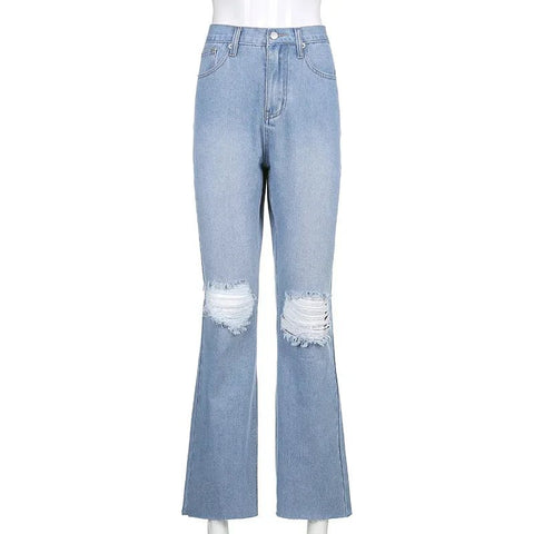 Women Flare Bell Bottom Jeans High Waisted Wide Ripped Leg Denim Pants - American Thistle Women Flare Bell Bottom Jeans High Waisted Wide Ripped Leg Denim Pants