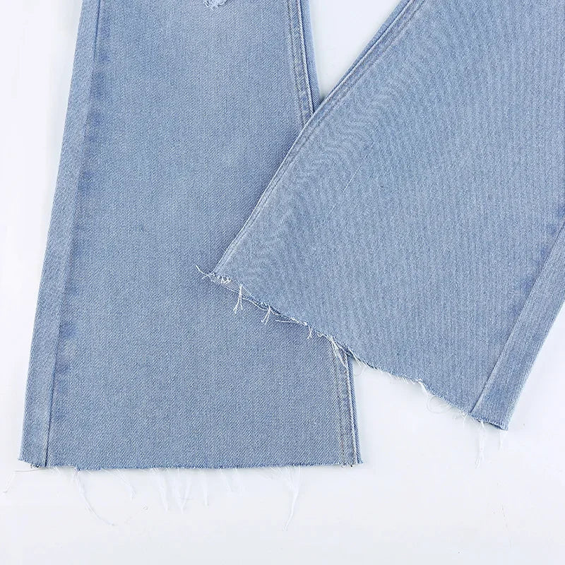 Women Flare Bell Bottom Jeans High Waisted Wide Ripped Leg Denim Pants - American Thistle Women Flare Bell Bottom Jeans High Waisted Wide Ripped Leg Denim Pants