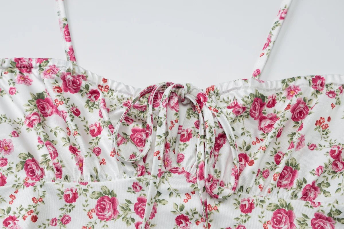 Women Floral Bodycon Long Dress - American Thistle Women Floral Bodycon Long Dress