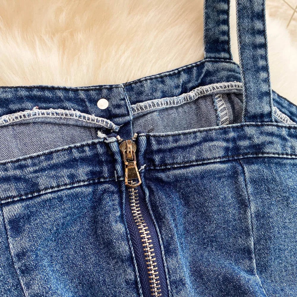 Women Jean Jumpsuit Rompers Single Breasted Sleeveless Vintage Denim - American Thistle Women Jean Jumpsuit Rompers Single Breasted Sleeveless Vintage Denim