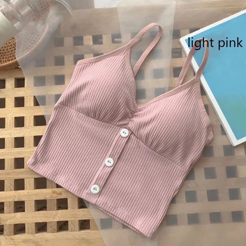 Women Knitted Tank Top Strap Vest Female Knitting Crop Top - American Thistle Women Knitted Tank Top Strap Vest Female Knitting Crop Top