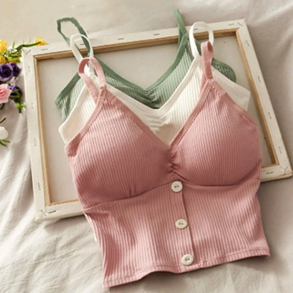 Women Knitted Tank Top Strap Vest Female Knitting Crop Top - American Thistle Women Knitted Tank Top Strap Vest Female Knitting Crop Top