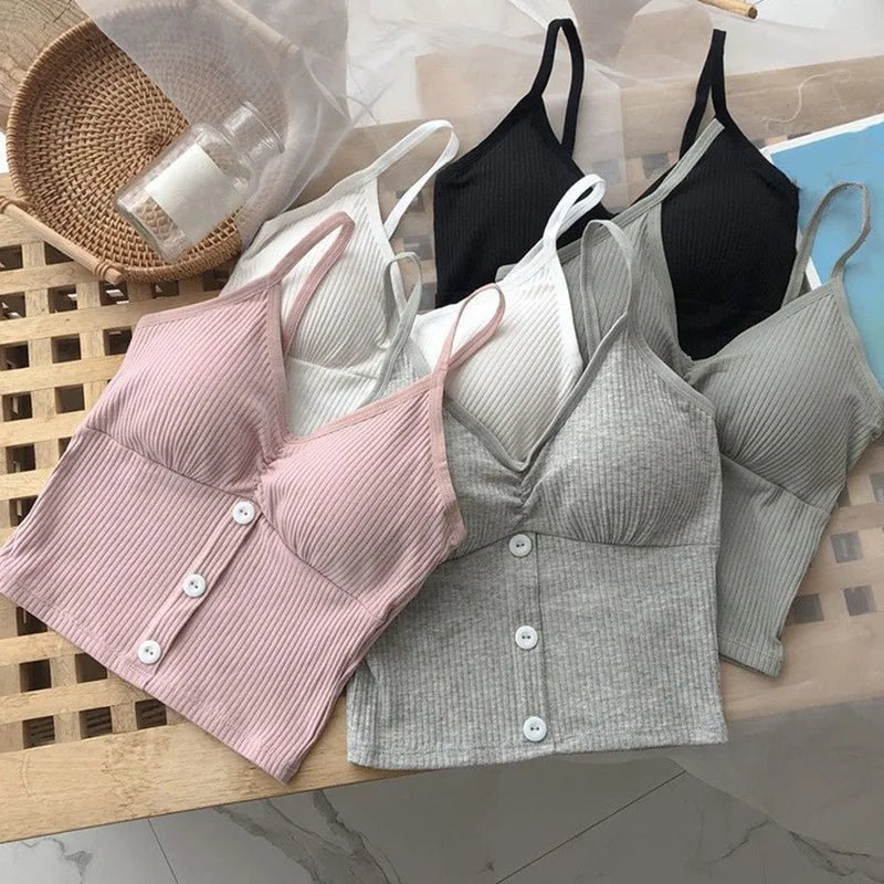 Women Knitted Tank Top Strap Vest Female Knitting Crop Top - American Thistle Women Knitted Tank Top Strap Vest Female Knitting Crop Top
