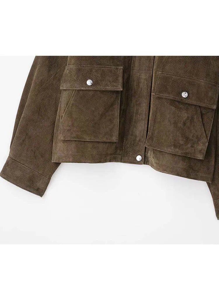 Women Leather Jacket New Spring Fashion Long Sleeve Zipper Coat Female High Street - American Thistle Women Leather Jacket New Spring Fashion Long Sleeve Zipper Coat Female High Street