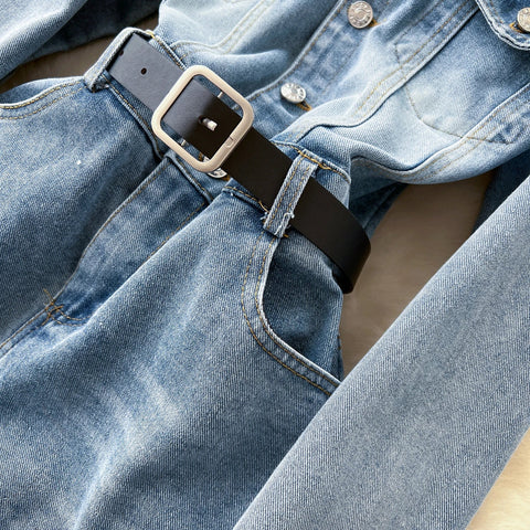 Women Long Sleeve Denim Jumpersuit Rompers Chic Fashion Retro Long - sleeved High - waisted Casual Jeans - American Thistle Women Long Sleeve Denim Jumpersuit Rompers Chic Fashion Retro Long - sleeved High - waisted Casual Jeans