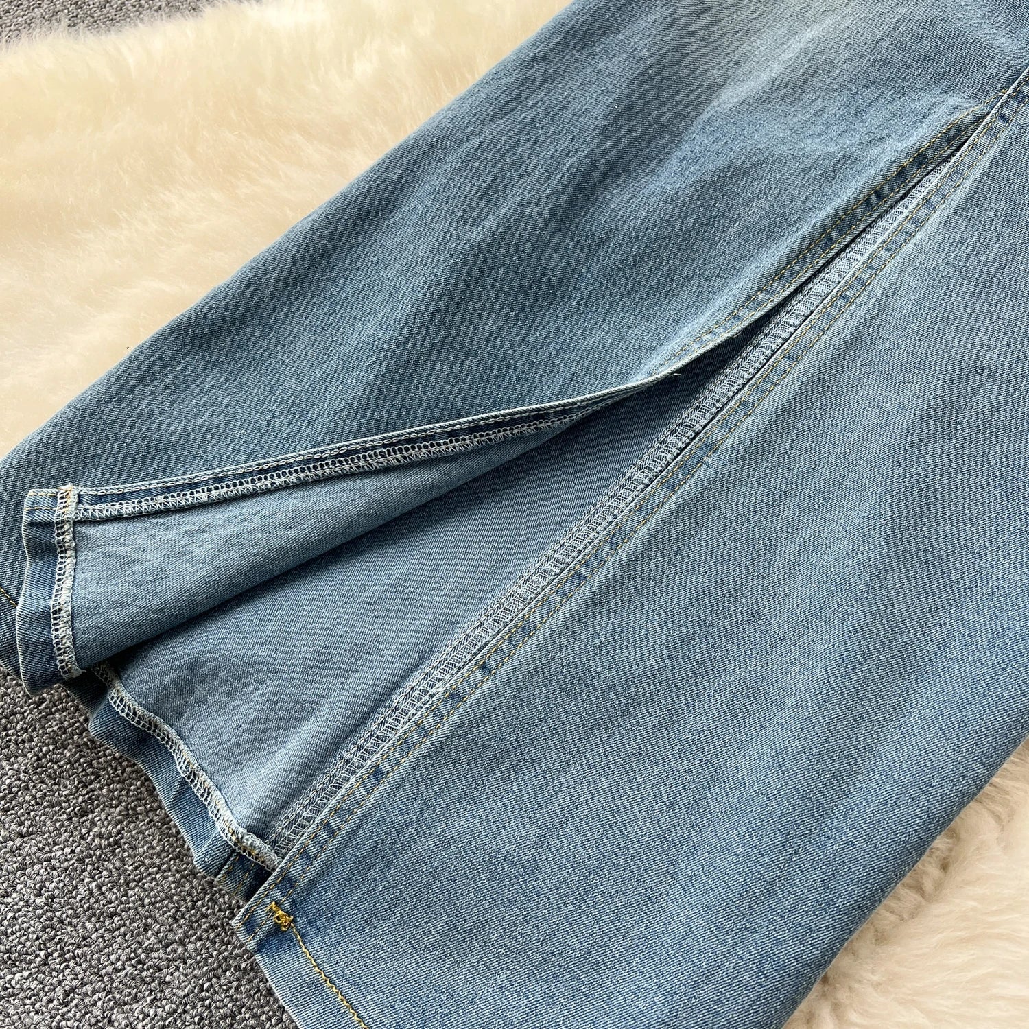 Women Sleeveless Tube Top Denim Maxi Dresses Summer American Hip Slit Denim Dress - American Thistle Women Sleeveless Tube Top Denim Maxi Dresses Summer American Hip Slit Denim Dress