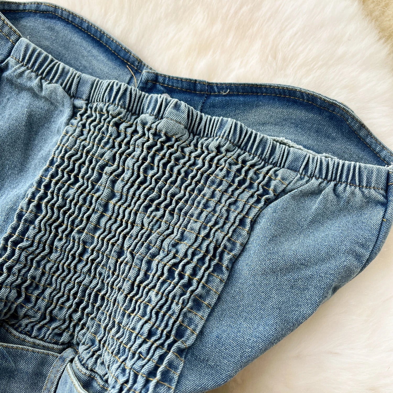 Women Sleeveless Tube Top Denim Maxi Dresses Summer American Hip Slit Denim Dress - American Thistle Women Sleeveless Tube Top Denim Maxi Dresses Summer American Hip Slit Denim Dress