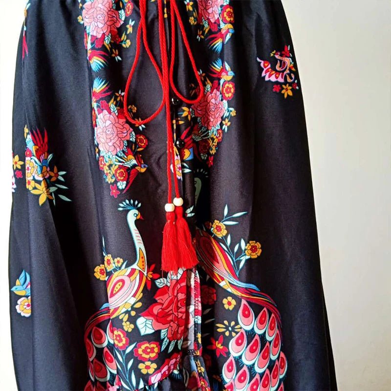 Women Summer Boho Beach Maxi Dress - American Thistle Women Summer Boho Beach Maxi Dress