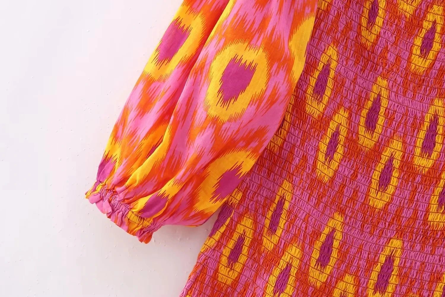 Women Summer Print Ruffle Pleated Long Dress Fashion Off Shoulder Puff Sleeve Midi Dresses Casual - American Thistle Women Summer Print Ruffle Pleated Long Dress Fashion Off Shoulder Puff Sleeve Midi Dresses Casual