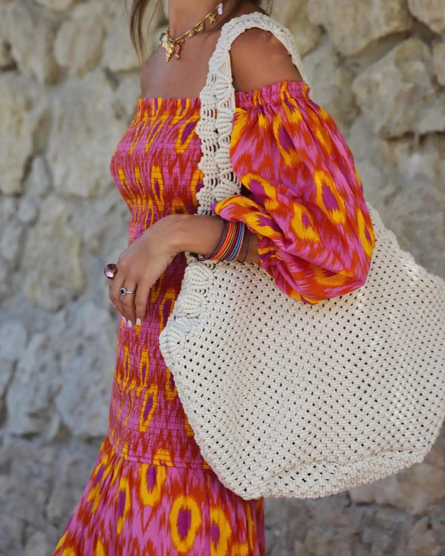 Women Summer Print Ruffle Pleated Long Dress Fashion Off Shoulder Puff Sleeve Midi Dresses Casual - American Thistle Women Summer Print Ruffle Pleated Long Dress Fashion Off Shoulder Puff Sleeve Midi Dresses Casual