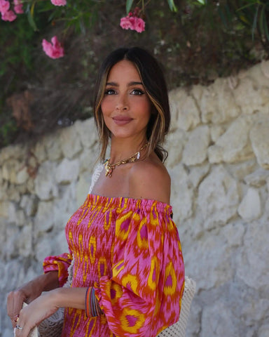 Women Summer Print Ruffle Pleated Long Dress Fashion Off Shoulder Puff Sleeve Midi Dresses Casual - American Thistle Women Summer Print Ruffle Pleated Long Dress Fashion Off Shoulder Puff Sleeve Midi Dresses Casual