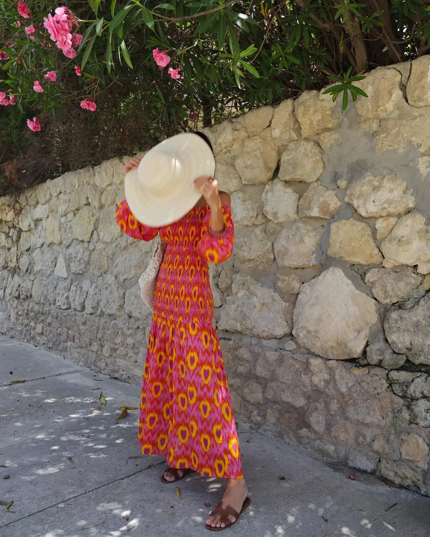 Women Summer Print Ruffle Pleated Long Dress Fashion Off Shoulder Puff Sleeve Midi Dresses Casual - American Thistle Women Summer Print Ruffle Pleated Long Dress Fashion Off Shoulder Puff Sleeve Midi Dresses Casual