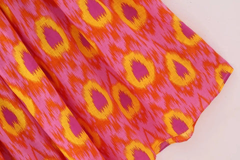 Women Summer Print Ruffle Pleated Long Dress Fashion Off Shoulder Puff Sleeve Midi Dresses Casual - American Thistle Women Summer Print Ruffle Pleated Long Dress Fashion Off Shoulder Puff Sleeve Midi Dresses Casual