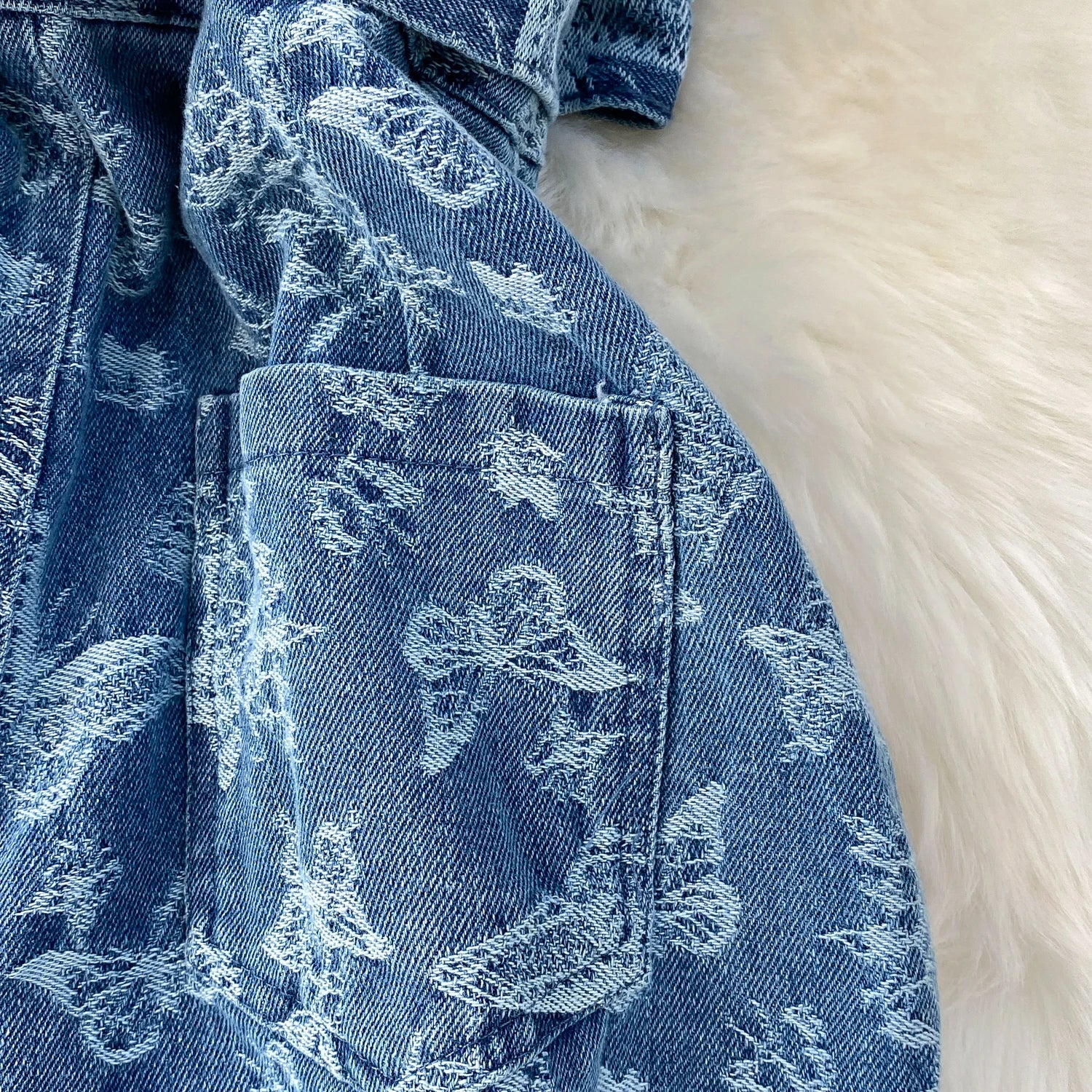 Women Summer Printed Butterfly Denim Jumpsuits - American Thistle Women Summer Printed Butterfly Denim Jumpsuits