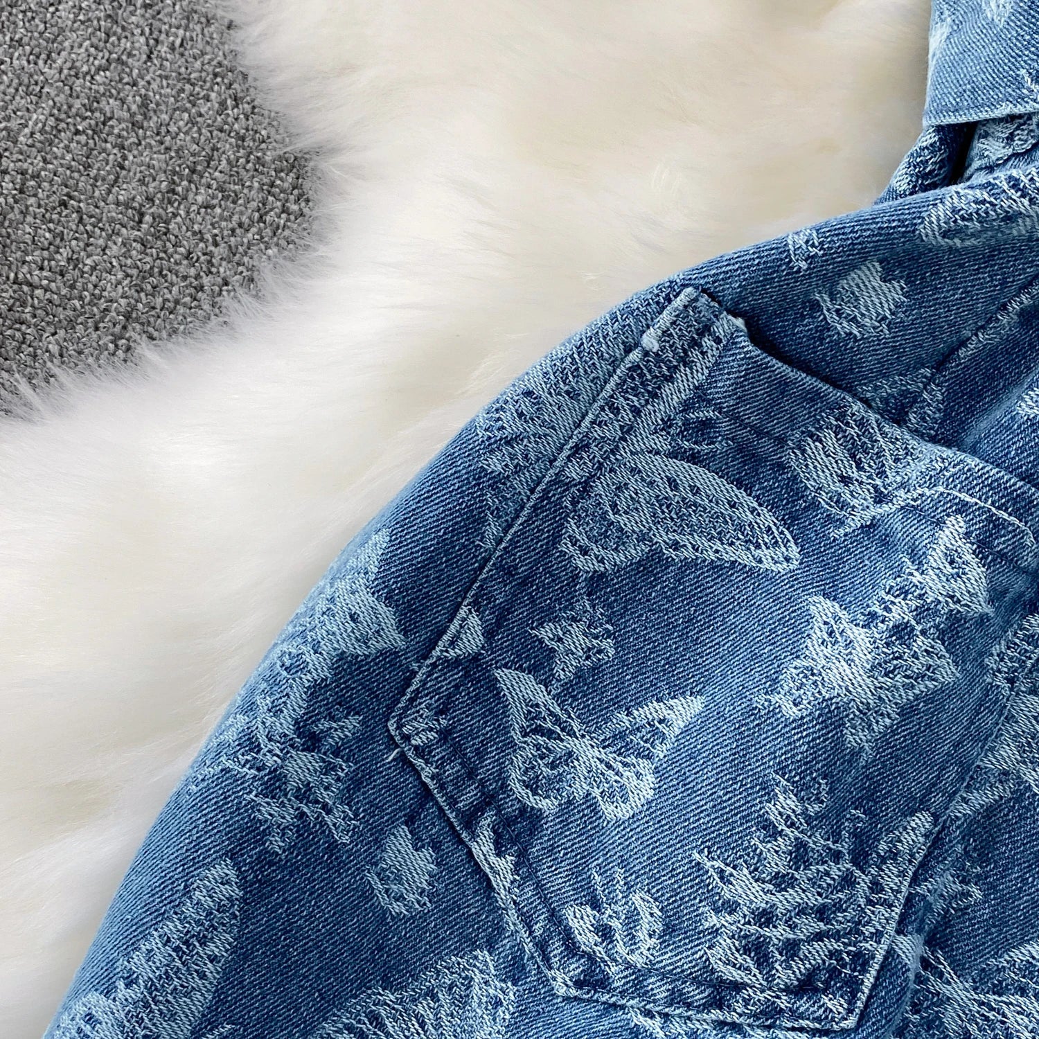 Women Summer Printed Butterfly Denim Jumpsuits - American Thistle Women Summer Printed Butterfly Denim Jumpsuits