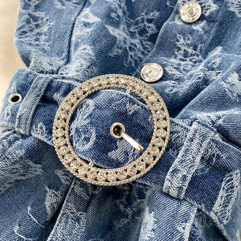 Women Summer Printed Butterfly Denim Jumpsuits - American Thistle Women Summer Printed Butterfly Denim Jumpsuits