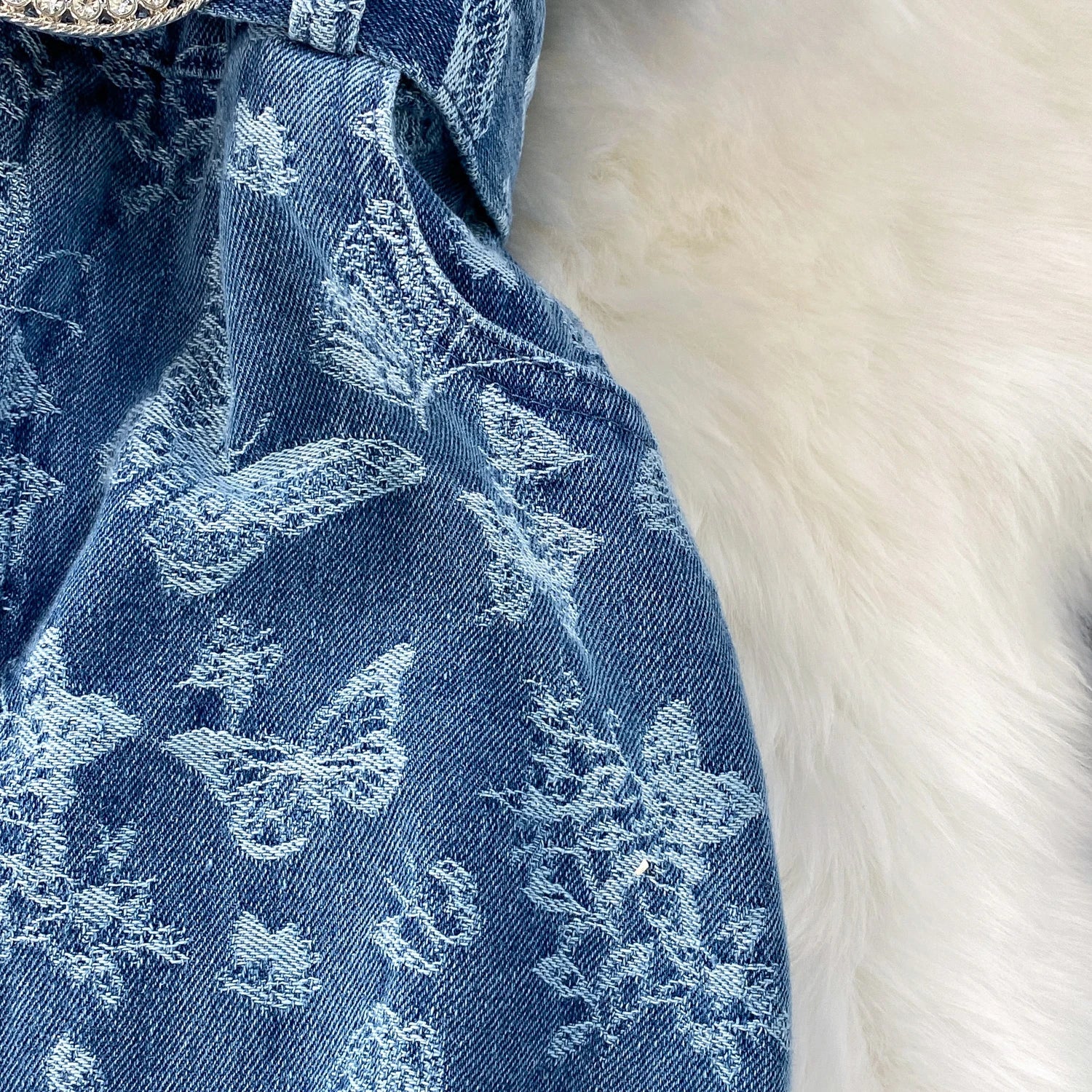 Women Summer Printed Butterfly Denim Jumpsuits - American Thistle Women Summer Printed Butterfly Denim Jumpsuits