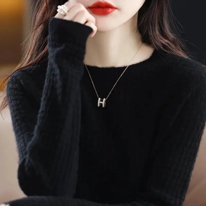 Women Sweater O - neck Autumn Winter Basic Pullover - American Thistle Women Sweater O - neck Autumn Winter Basic Pullover