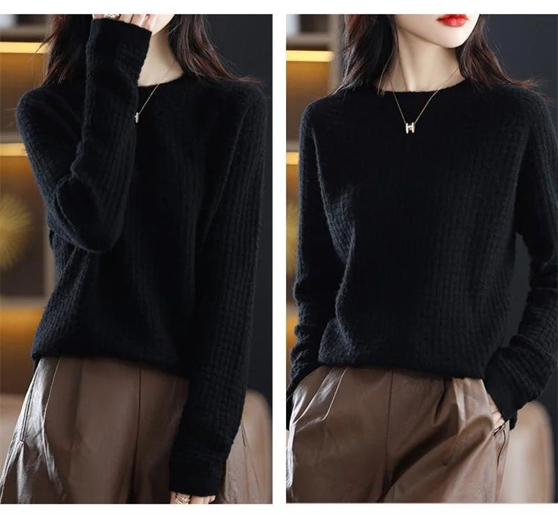 Women Sweater O - neck Autumn Winter Basic Pullover - American Thistle Women Sweater O - neck Autumn Winter Basic Pullover