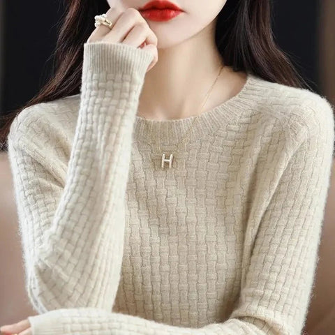 Women Sweater O - neck Autumn Winter Basic Pullover - American Thistle Women Sweater O - neck Autumn Winter Basic Pullover